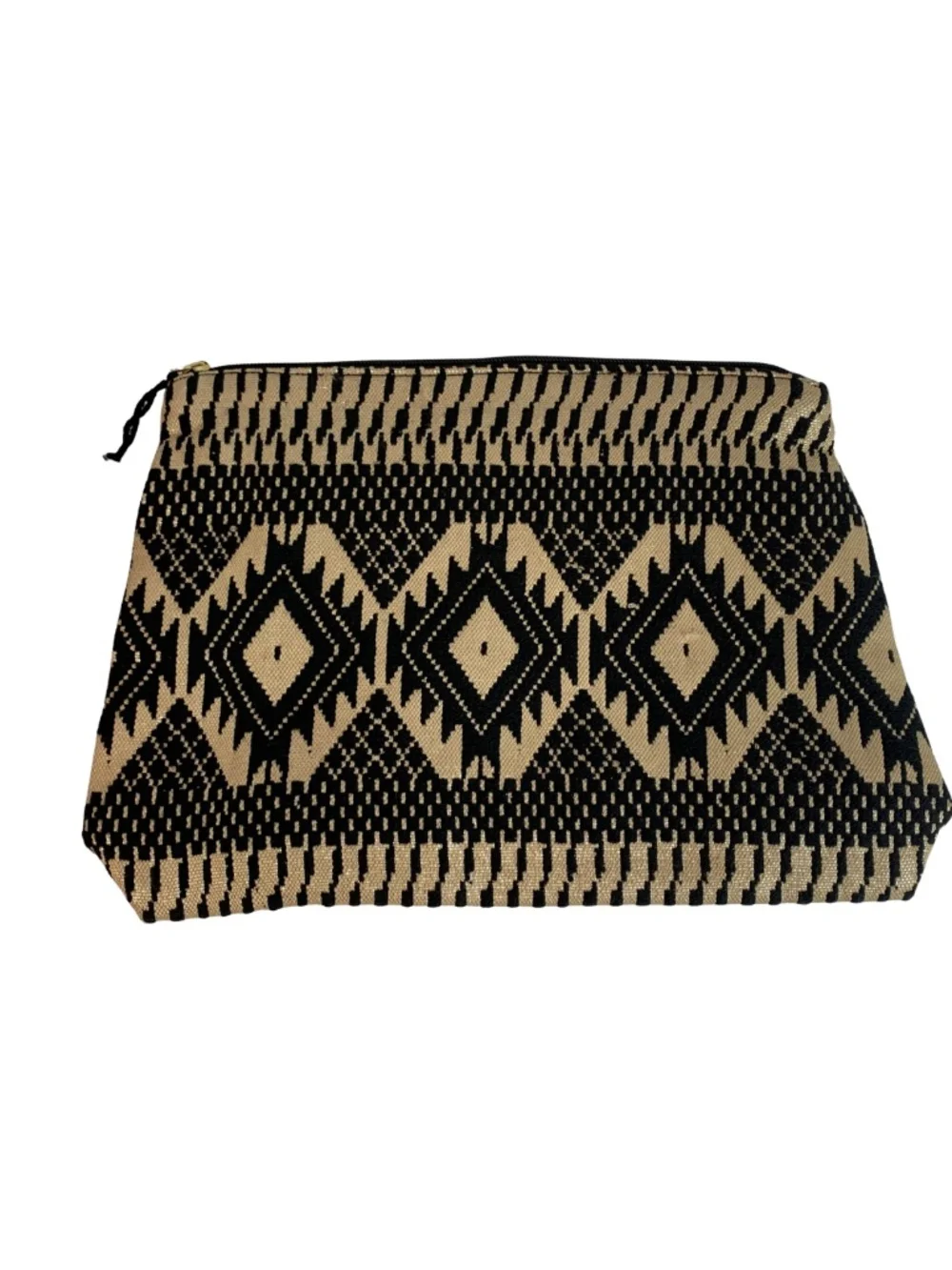 Mud Pie Brown and Black Woven Clutch Bag Bohemian Neutral Southwestern